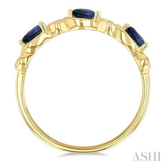 ASHI Pear Shape Gemstone & Diamond Band 46638PPFGSPYG