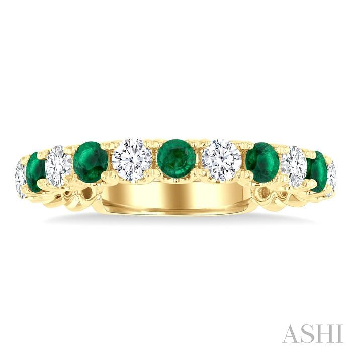 ASHI Alternate Gemstone & Diamond Wedding Band 46653PPFGEMYG