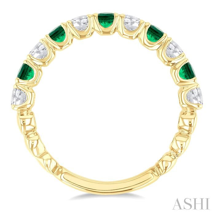 ASHI Alternate Gemstone & Diamond Wedding Band 46653PPFGEMYG