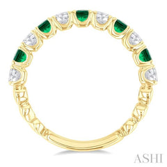 ASHI Alternate Gemstone & Diamond Wedding Band 46653PPFGEMYG