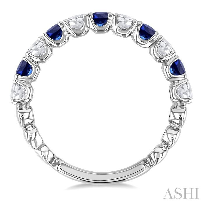 ASHI Alternate Gemstone & Diamond Wedding Band 46653PPFGSPWG