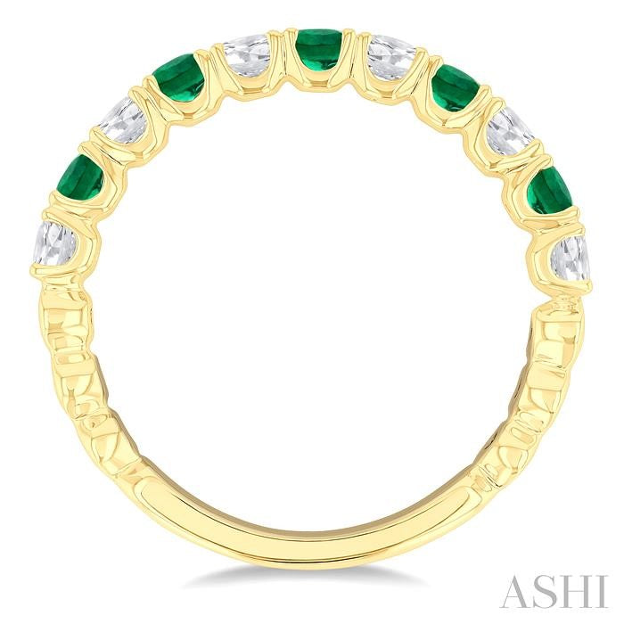 ASHI Alternate Gemstone & Diamond Wedding Band 46654PPFGEMYG