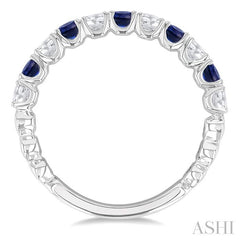 ASHI Alternate Gemstone & Diamond Wedding Band 46654PPFGSPWG