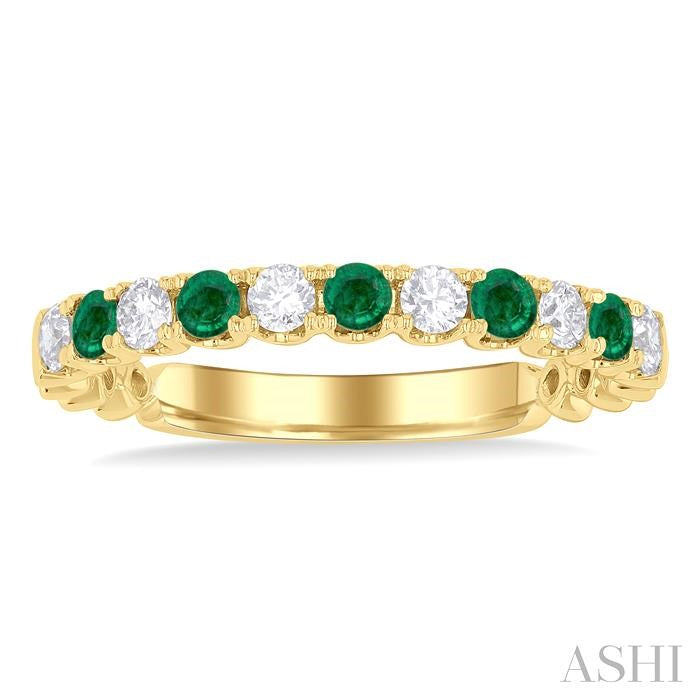 ASHI Alternate Gemstone & Diamond Wedding Band 46656PPFGEMYG