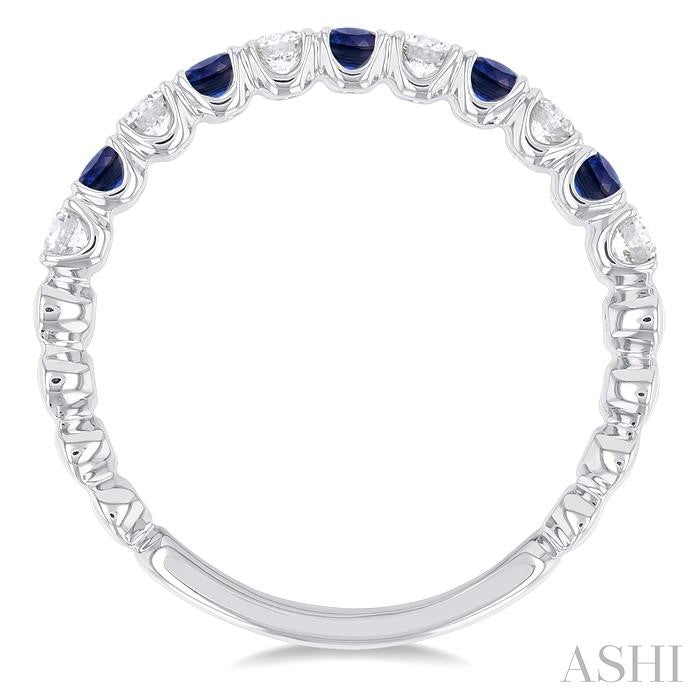 ASHI Alternate Gemstone & Diamond Wedding Band 46656PPFGSPWG