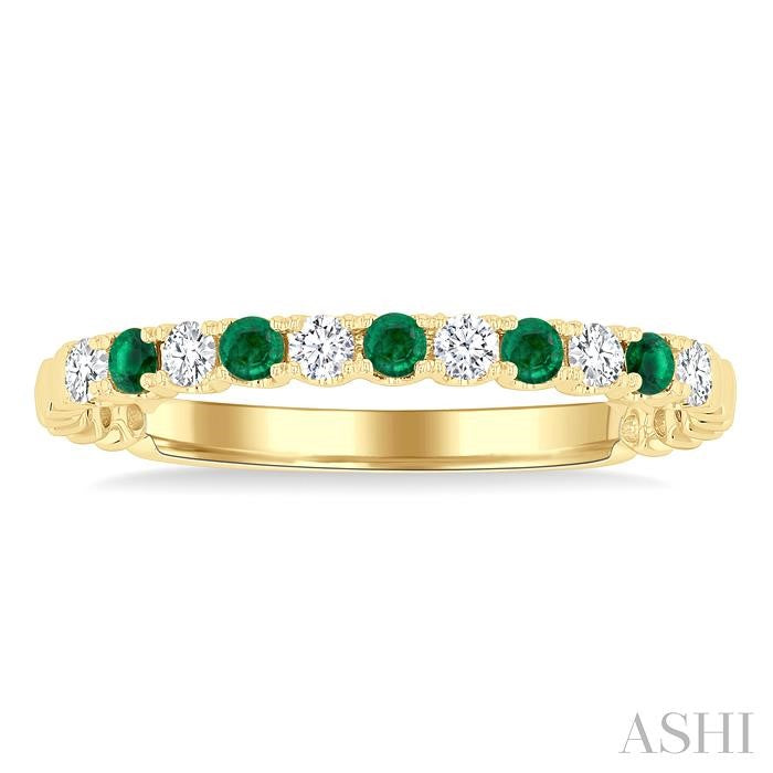ASHI Alternate Gemstone & Diamond Wedding Band 46658PPFGEMYG