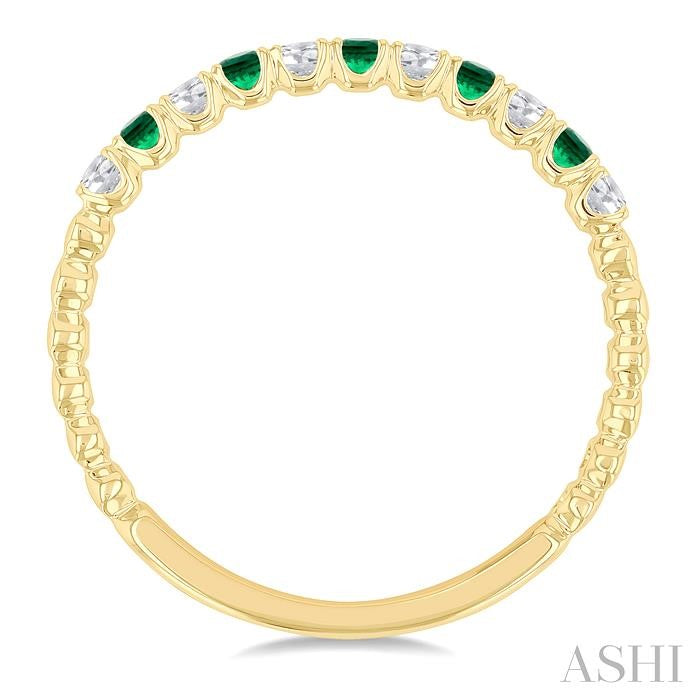 ASHI Alternate Gemstone & Diamond Wedding Band 46658PPFGEMYG