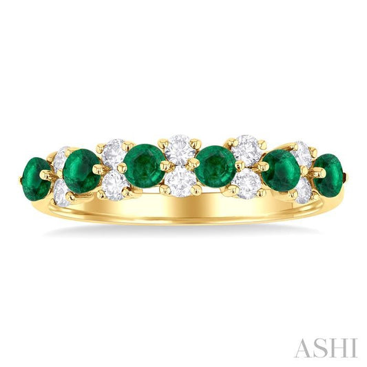 ASHI Alternate Gemstone & Diamond Band 46665PPFGEMYG