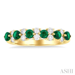 ASHI Alternate Gemstone & Diamond Band 46665PPFGEMYG