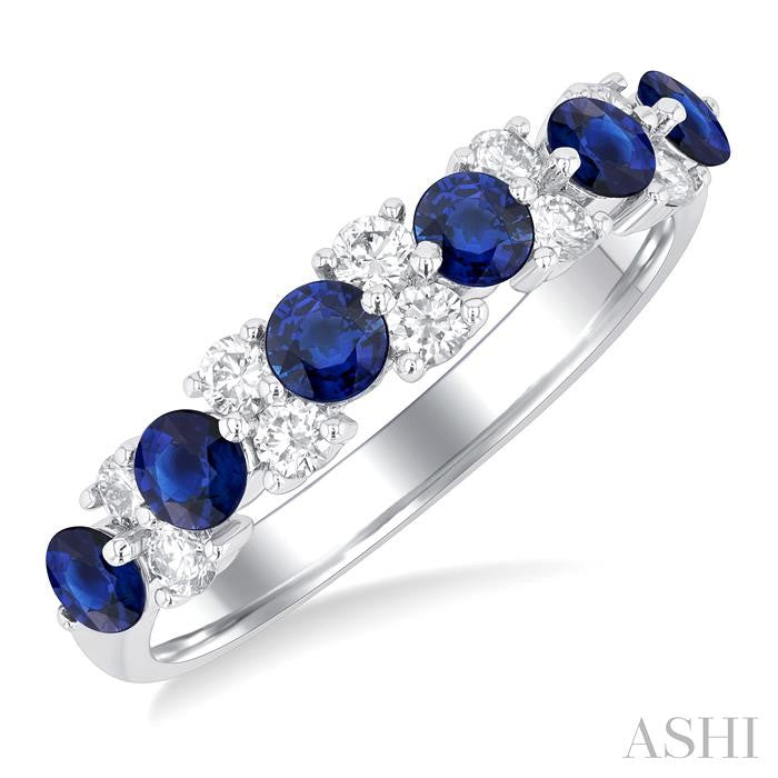 ASHI Alternate Gemstone & Diamond Band 46665PPFGSPWG-0.35