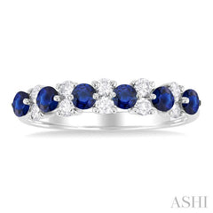 ASHI Alternate Gemstone & Diamond Band 46665PPFGSPWG