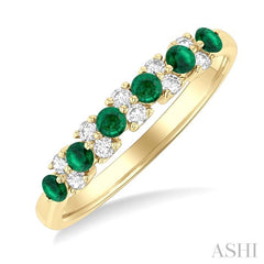 ASHI Alternate Gemstone & Diamond Band 46667PPFGEMYG