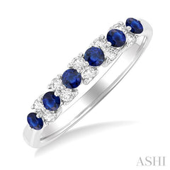 ASHI Alternate Gemstone & Diamond Band 46667PPFGSPWG