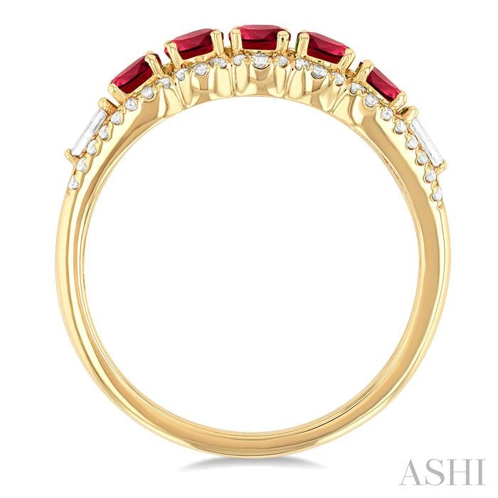 ASHI Round Shape 5 Gemstone & Diamond Ring 46676PPFSRBYG