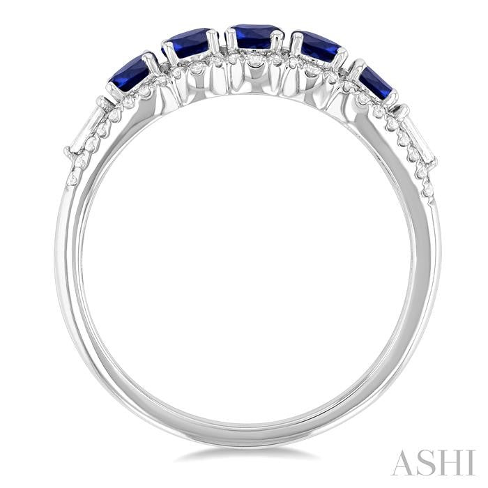 ASHI Round Shape 5 Gemstone & Diamond Ring 46676PPFSSPWG