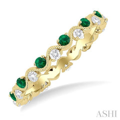 ASHI Eternity Alternate Gemstone & Diamond Band 46685PPFGEMYG