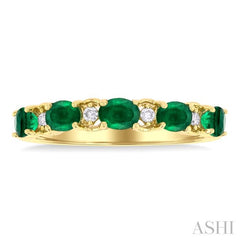 ASHI Oval Shape East-West Gemstone & Diamond Band 46749PPFGEMYG