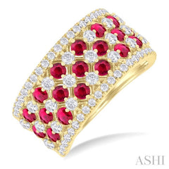 ASHI Gemstone & Diamond Fashion Band 46800PPFGRBYG-1.30