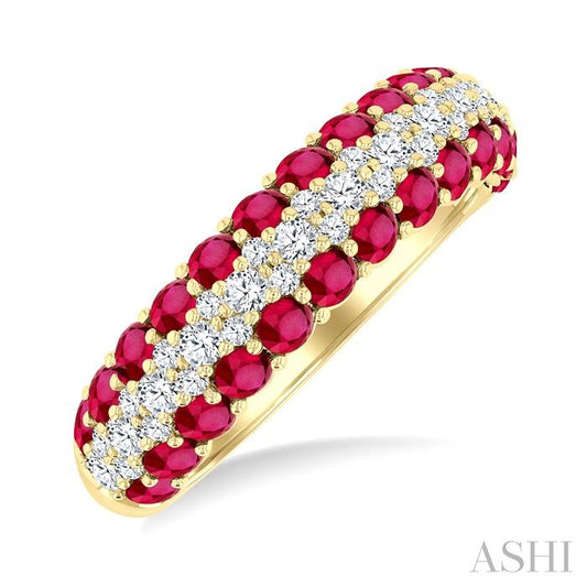 ASHI Gemstone & Diamond Fashion Band 46813PPFGRBYG