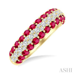 ASHI Gemstone & Diamond Fashion Band 46813PPFGRBYG