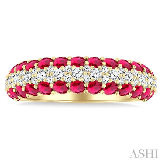 ASHI Gemstone & Diamond Fashion Band 46813PPFGRBYG