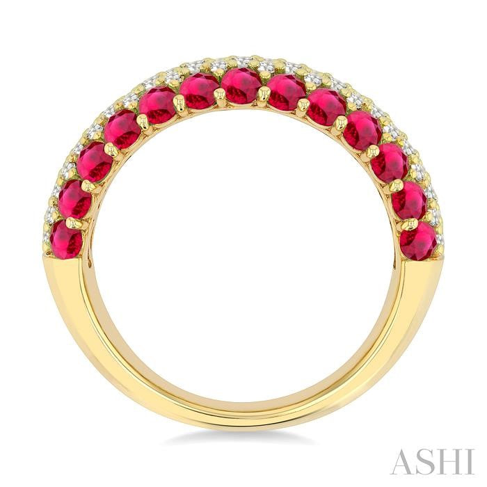 ASHI Gemstone & Diamond Fashion Band 46813PPFGRBYG