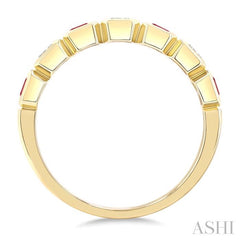 ASHI 7 Alternate Emerald Shape Gemstone & Diamond Fashion Band 46863PPFGRBYG-OC