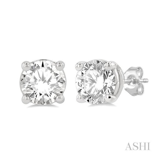 ASHI Round Shape Diamond Stud Earrings 66300PPFGERWG-1.50