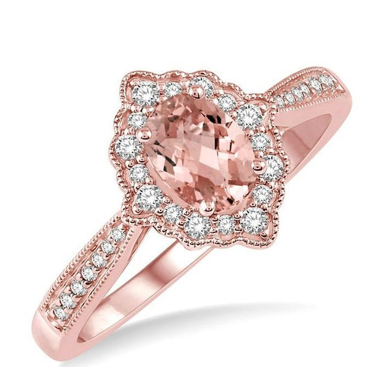 Parkplace Jewelers Oval Shape Gemstone & Halo Diamond Ring 52367PPTSMOPG