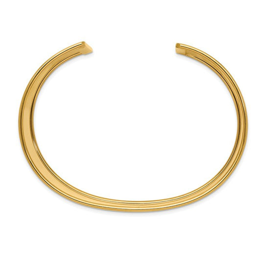 Quality Gold 14K 37mm Polished Cuff Bangle DB559