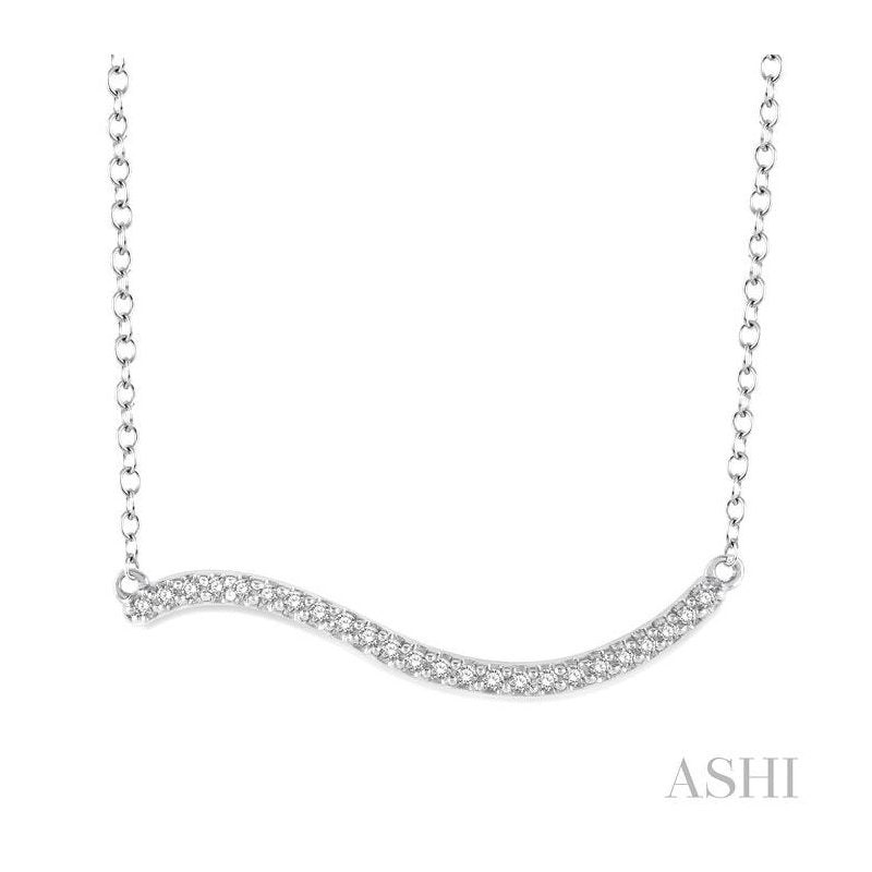 ASHI Wave Diamond Fashion Necklace 671T8PPTSPDWG