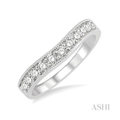 ASHI Curved Diamond Wedding Band 30363PPFGWG