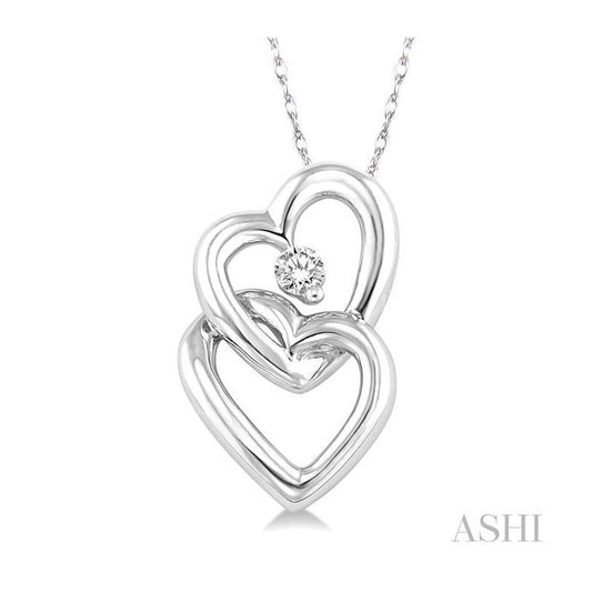 ASHI Twin Heart Shape Diamond Fashion Pendant 63479PPTXPDWG