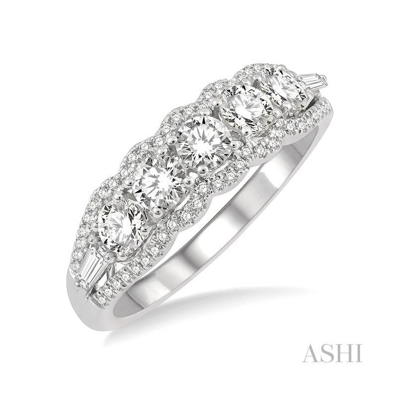 ASHI Round Shape 5 Stone Diamond Fashion Ring 373B1PPFGWG