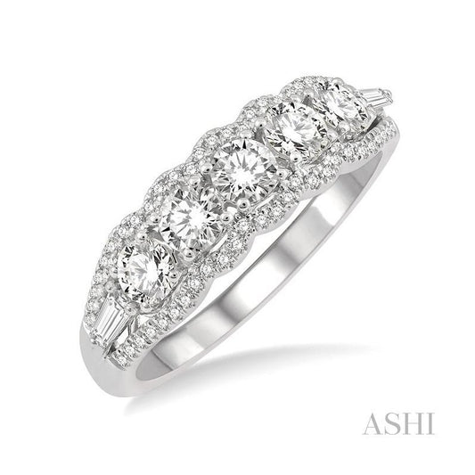 ASHI Round Shape 5 Stone Diamond Fashion Ring 373B1PPFGWG