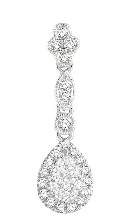 Parkplace Jewelers Pear Shape Halo Lovebright Diamond Earrings 904B3PPFGERWG