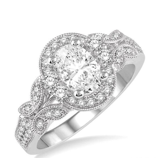 Parkplace Jewelers Oval Shape Semi-Mount Halo Diamond Engagement Ring 259E4PPFVWG-SM