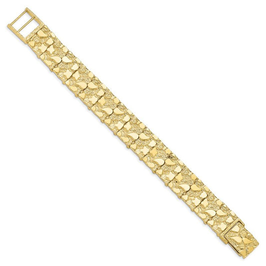 Quality Gold 10k 15.0mm NUGGET Bracelet 10N15