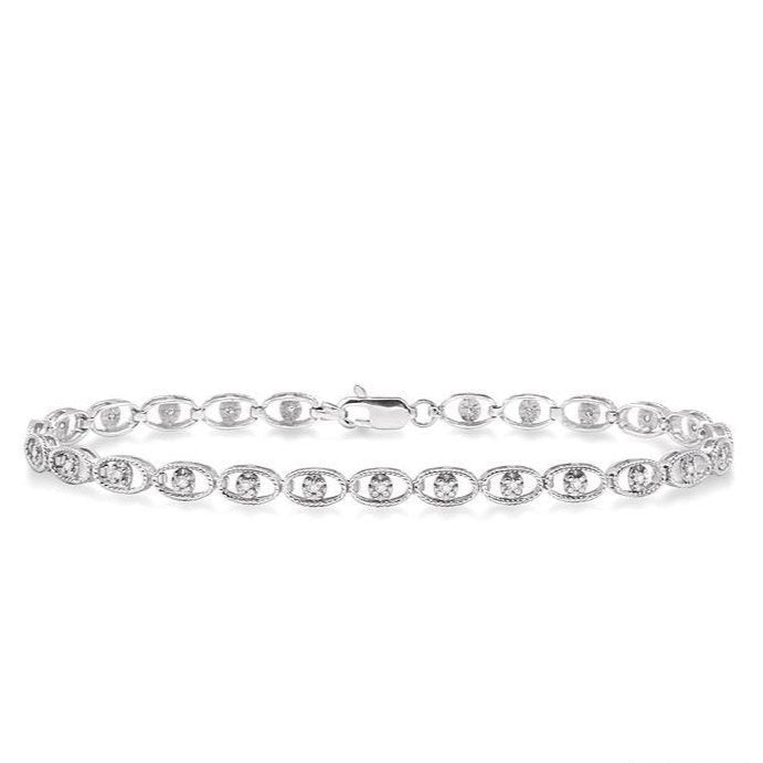 Parkplace Jewelers Oval Shape Diamond Link Bracelet 7589QPPTSWG