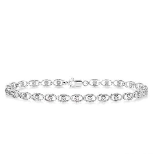 Parkplace Jewelers Oval Shape Diamond Link Bracelet 7589QPPTSWG