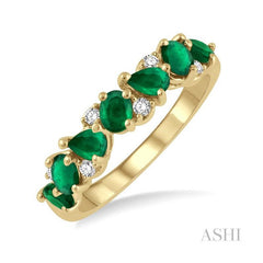 ASHI Pear & Oval Shape Gemstone & Diamond Wedding Band 46558PPFGEMYG