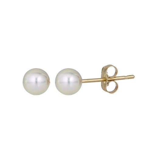 Yellow Gold Polished Gold Pearl Classics Earring