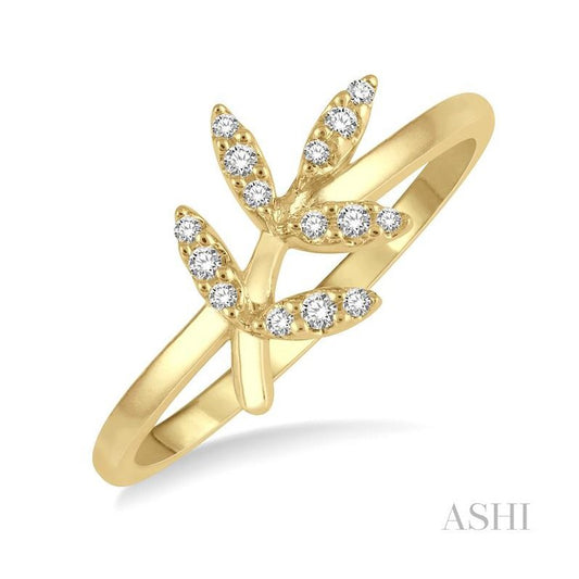 ASHI Stackable Leaf Petite Diamond Fashion Ring 387D8PPTSYG