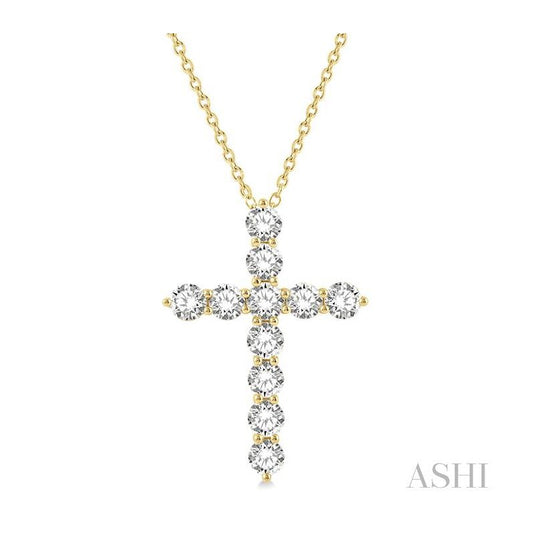 ASHI Cross Diamond Pendant 96450PPFGPDYG-4.00
