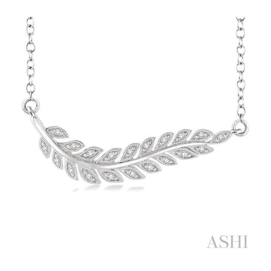 ASHI Silver Leaf Diamond Fashion Pendant 86508PPSSSLPD