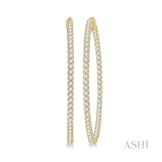 ASHI Inside-Out Diamond Hoop Earrings 629C0PPFGERYG-5.00