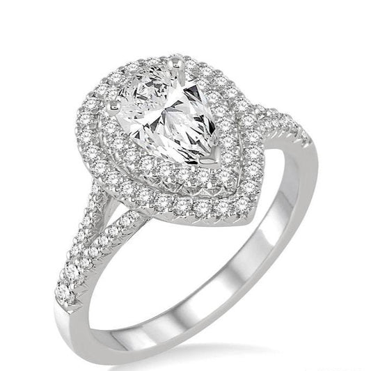 Parkplace Jewelers Pear Shape Semi-Mount Halo Diamond Engagement Ring 254C2PPFVWG-SM