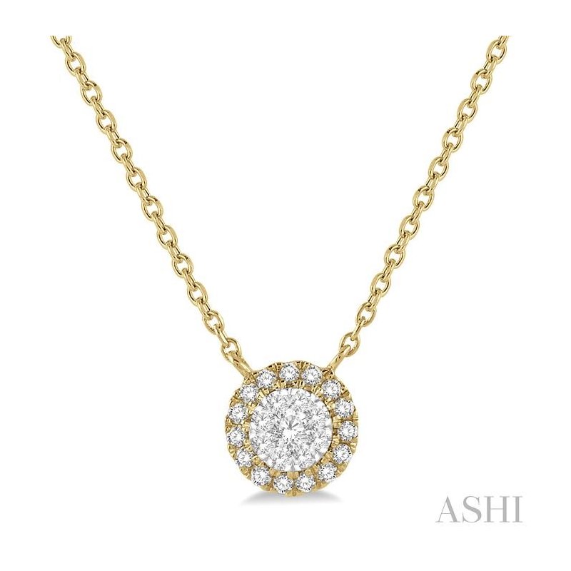 ASHI Round Shape Halo Lovebright Essential Diamond Pendant 99650PPFHNKYW