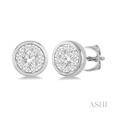 ASHI Round Shape Lovebright Essential Diamond Stud Earrings 921B5PPFGERWG