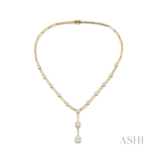 ASHI Paper Clip Lovebright Diamond Fashion Necklace 99922PPFGNKYW